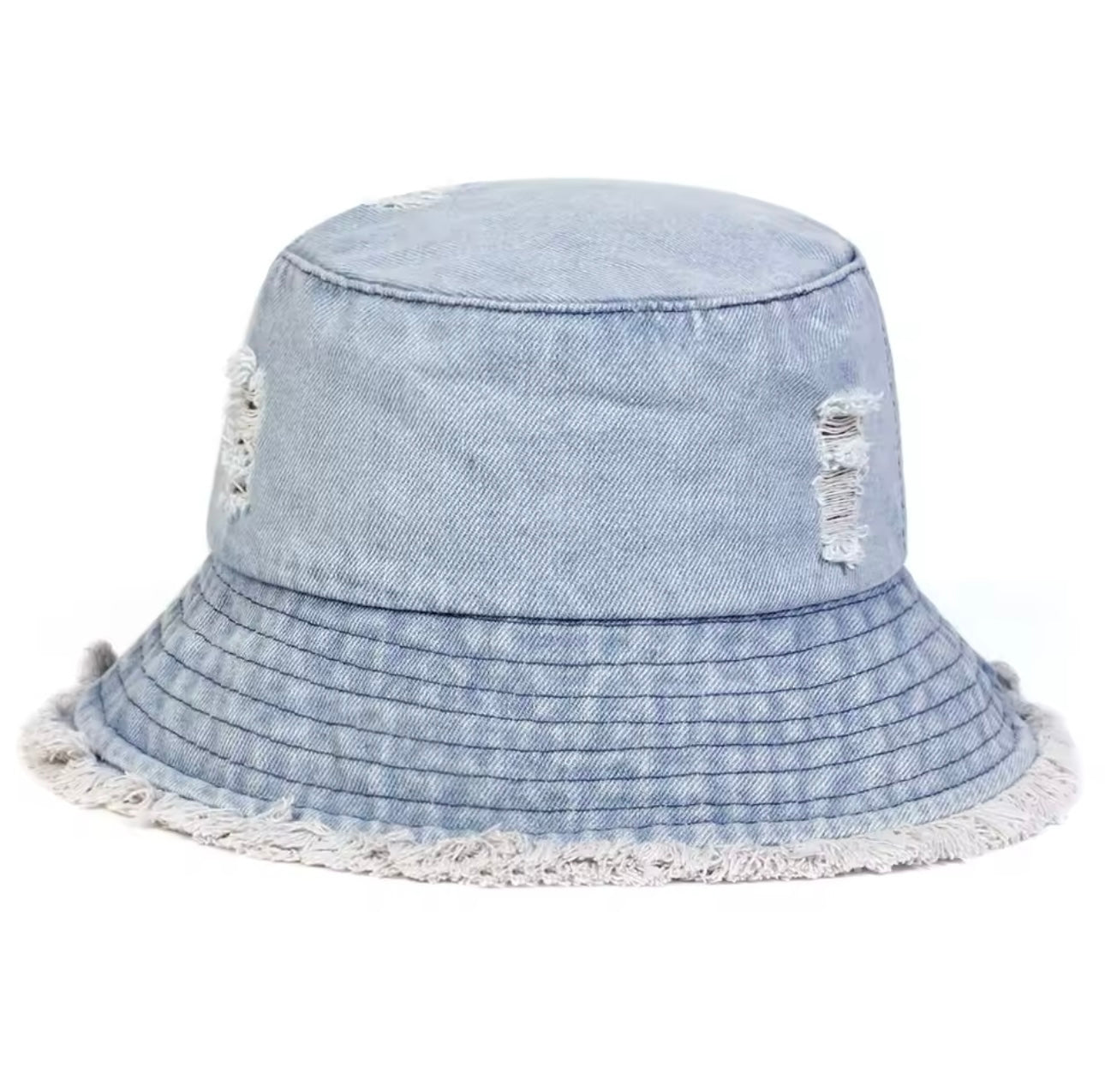 Distressed Denim Bucket Hat