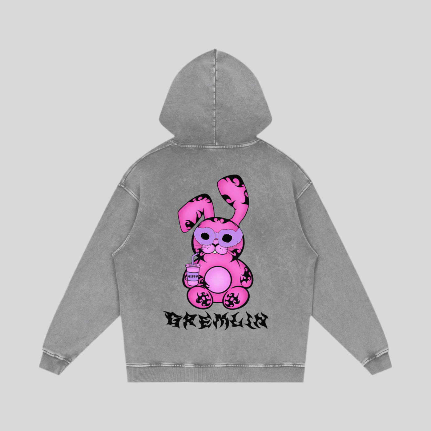 Cybersigilism Sippy Gremlin Acid Wash Hoodie