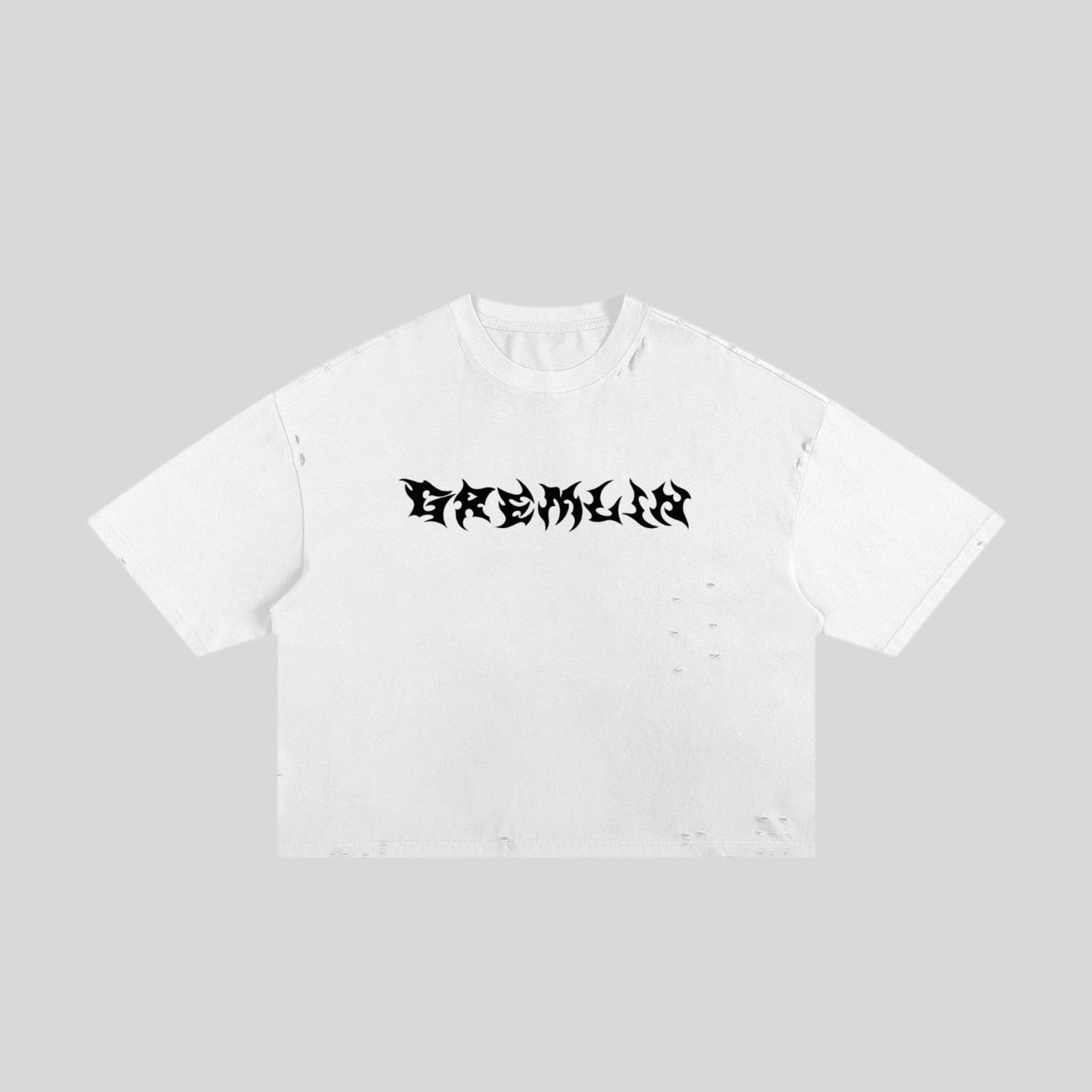 Gremlin Distressed Boxy Cropped T-Shirt