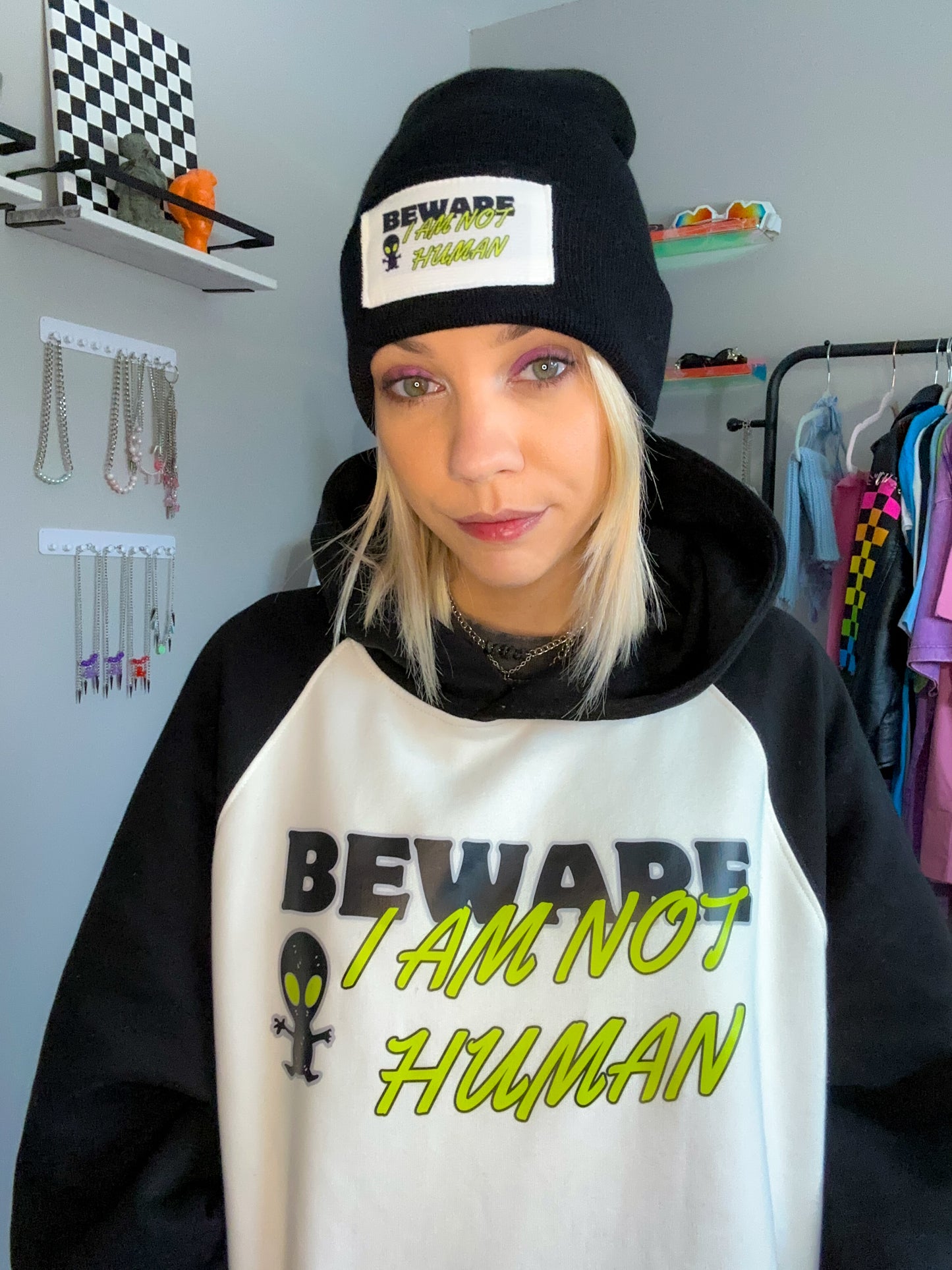 'I Am Not Human' Alien Beanie