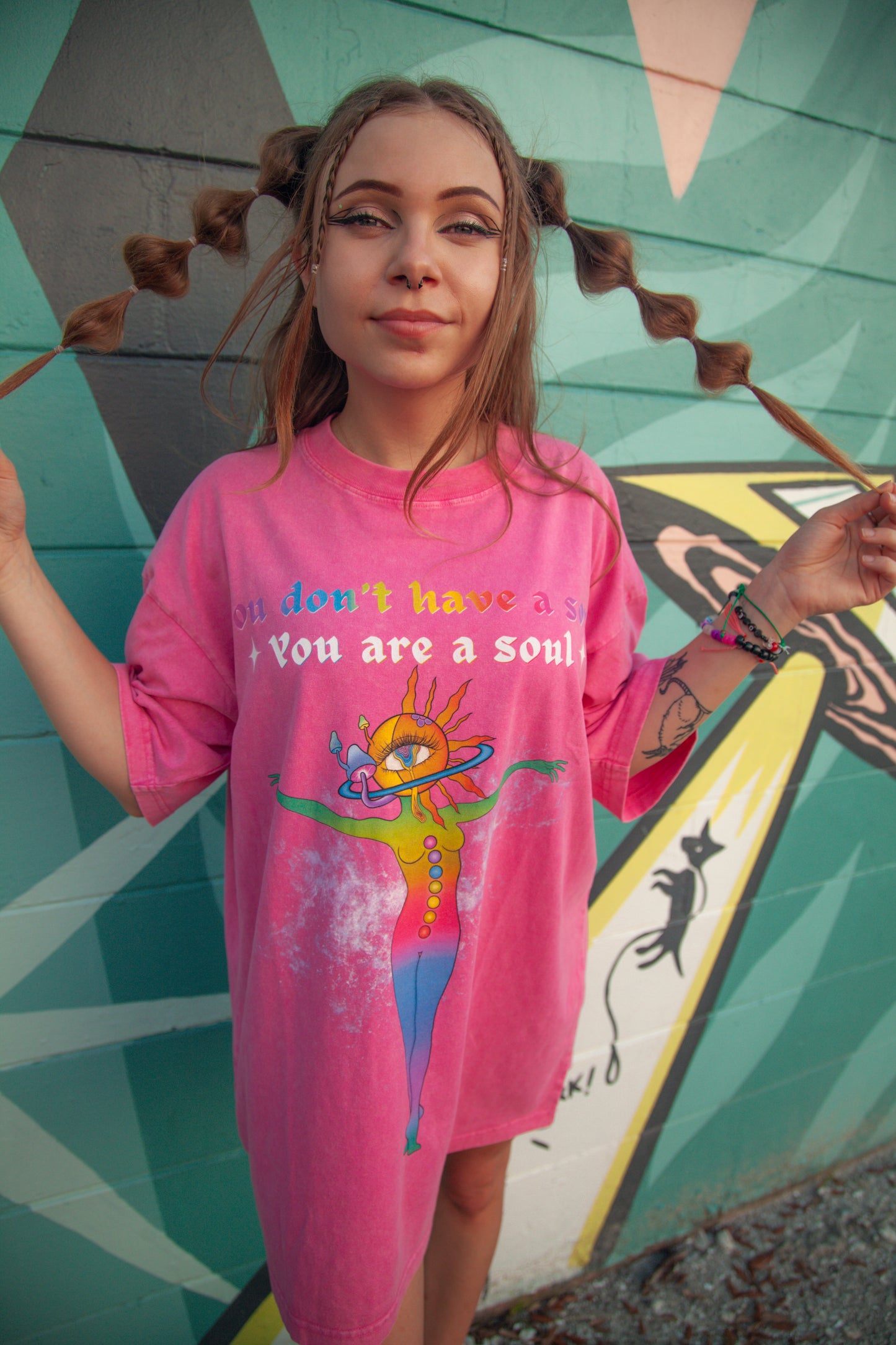 ‘You Are A Soul’ Unisex Oversized Acid Wash T-Shirt