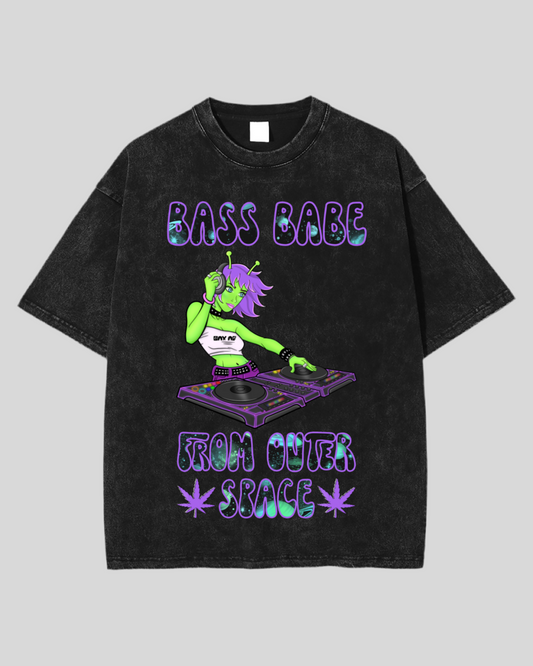 Bass Babe From Outer Space Acid Wash T-Shirt