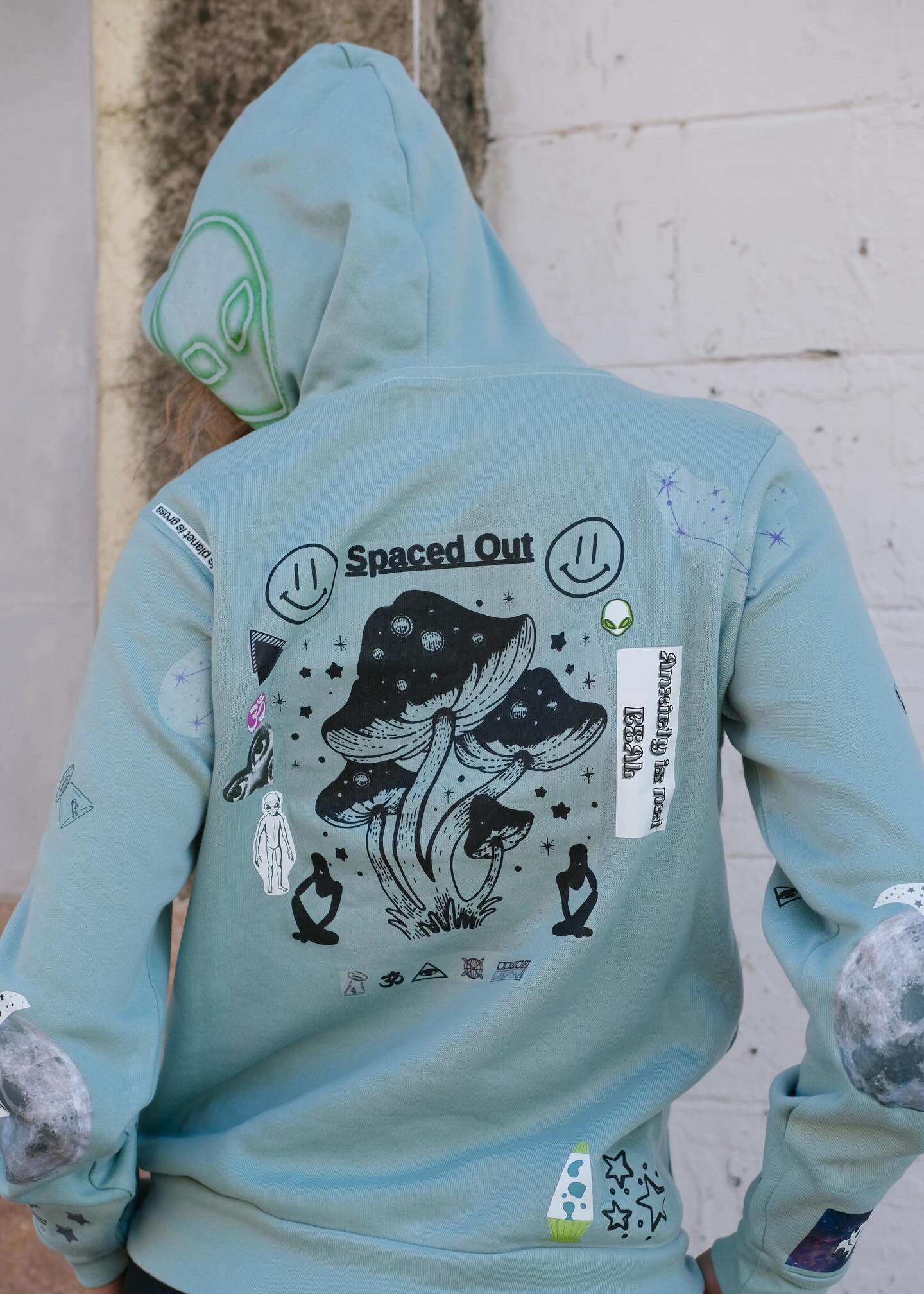 Spaced Out Hoodie // Light Blue // Small - XL