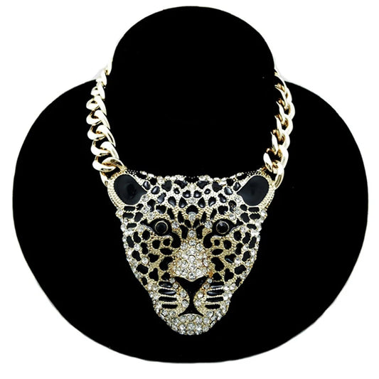 Leopard Head Pendant Chain Necklace