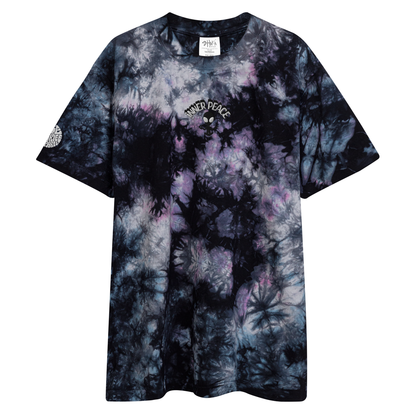 Inner Peace Embroidered Tie-Dye T-Shirt