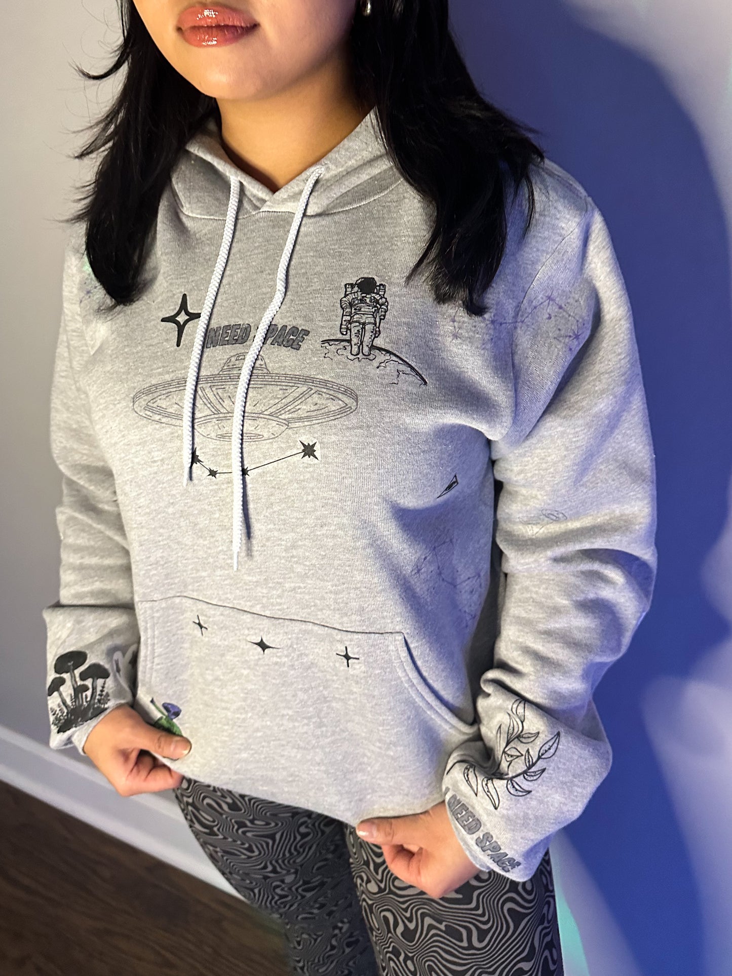 Spaced Out Hoodie // Grey // Small - XL