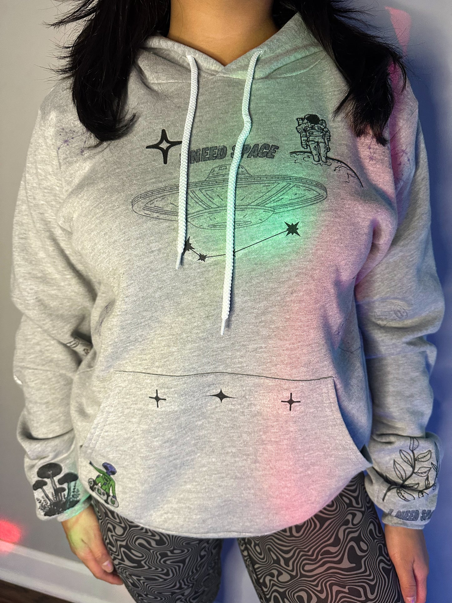 Spaced Out Hoodie // Grey // Small - XL