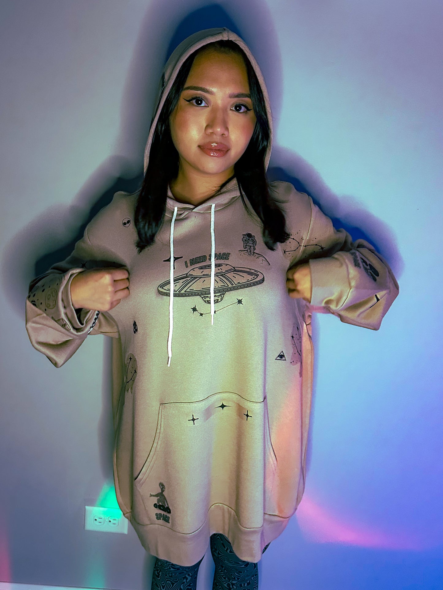 Spaced Out Hoodie // Tan  //  Small - XL