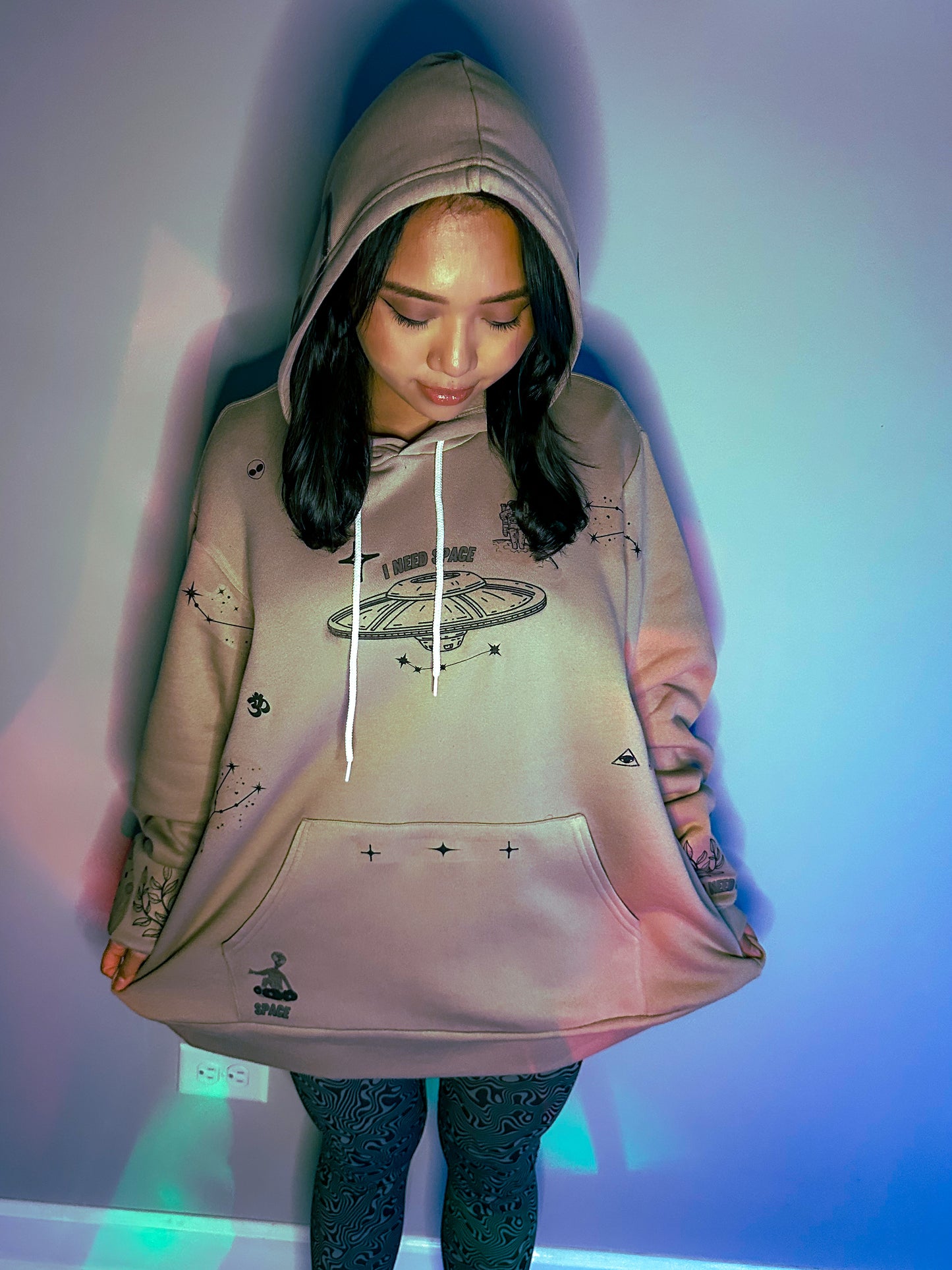 Spaced Out Hoodie // Tan  //  Small - XL