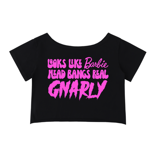 Gnarly Barbie Off-Shoulder Crop Top