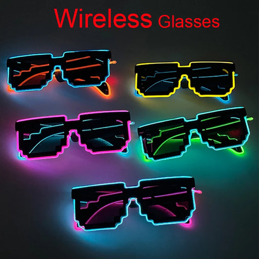 Wireless LED Luminous Neon Glasses