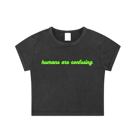 Humans Are Confusing Snow Wash Crop Top