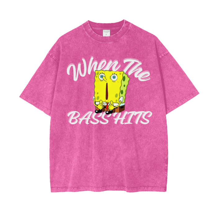 'WHEN THE BASS HITS' Oversized T-shirt