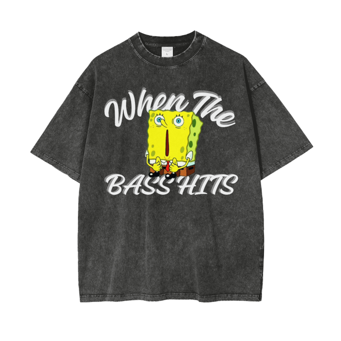 'WHEN THE BASS HITS' Oversized T-shirt