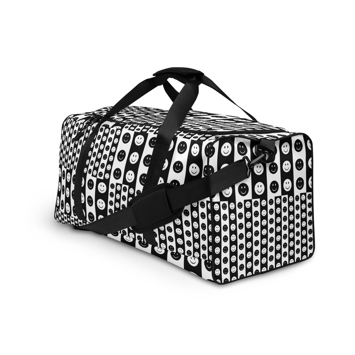 Checkered Smiley Face Duffle Bag