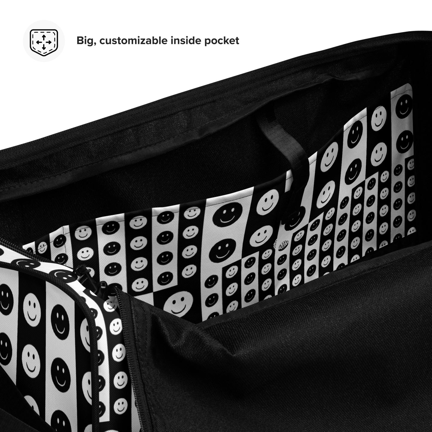 Checkered Smiley Face Duffle Bag