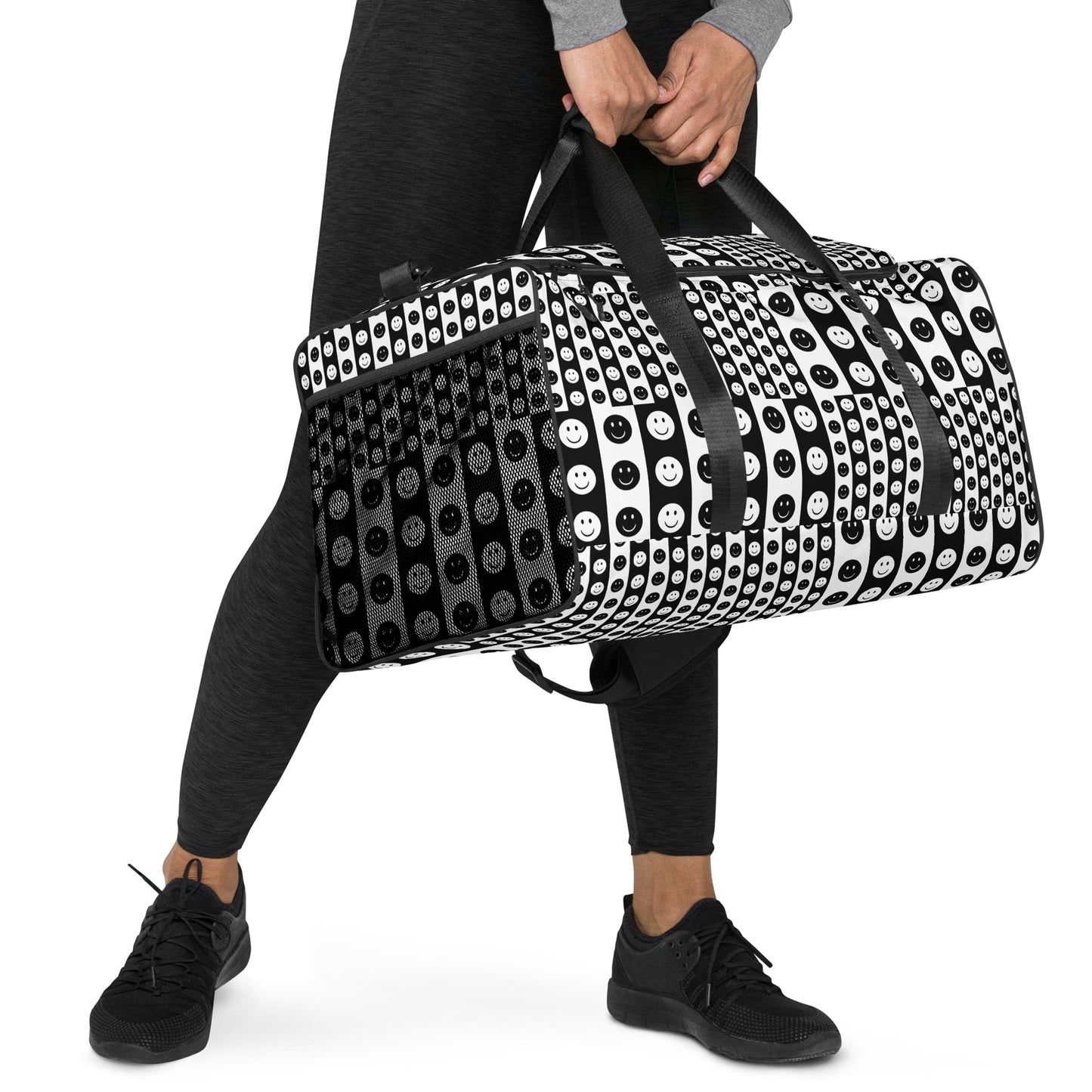 Checkered Smiley Face Duffle Bag