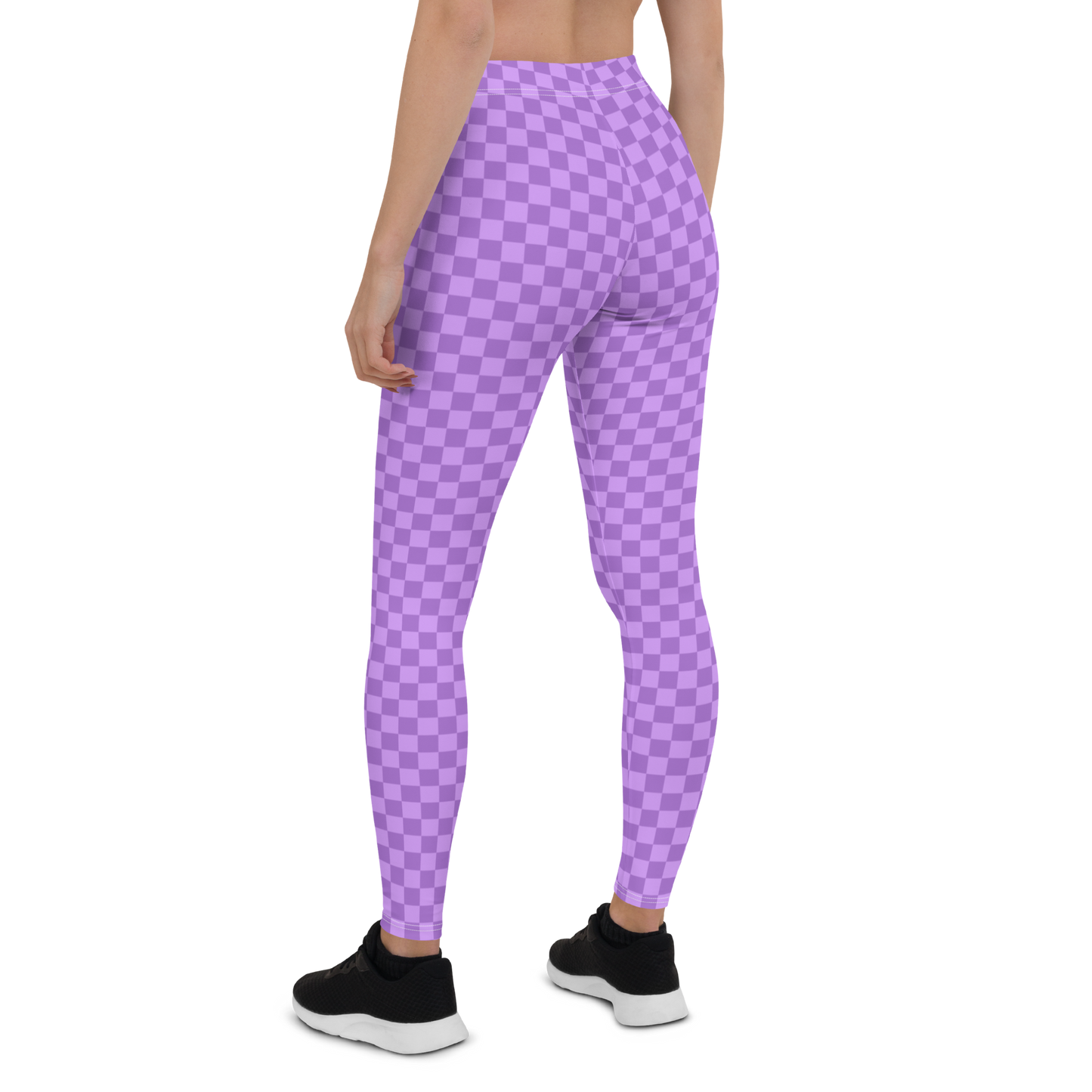 Purple Checkered Unisex Leggings