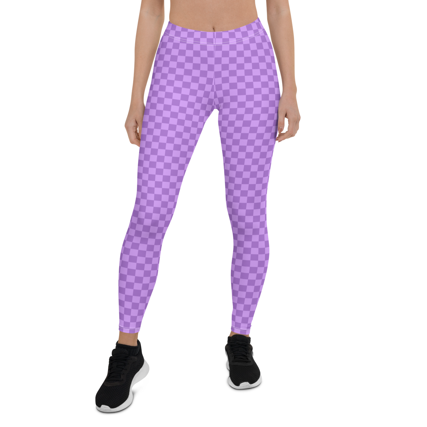 Purple Checkered Unisex Leggings