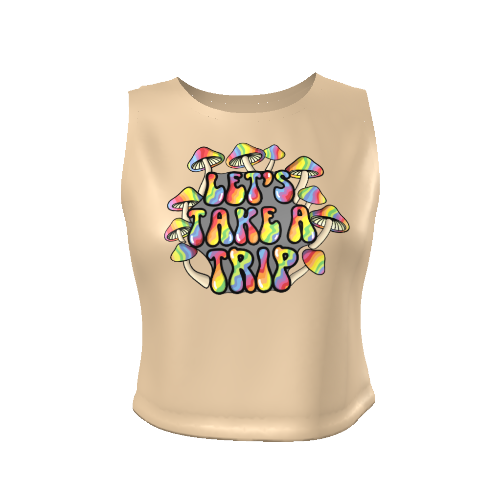 'Let's Take A Trip' Fitted Cropped Tank Top