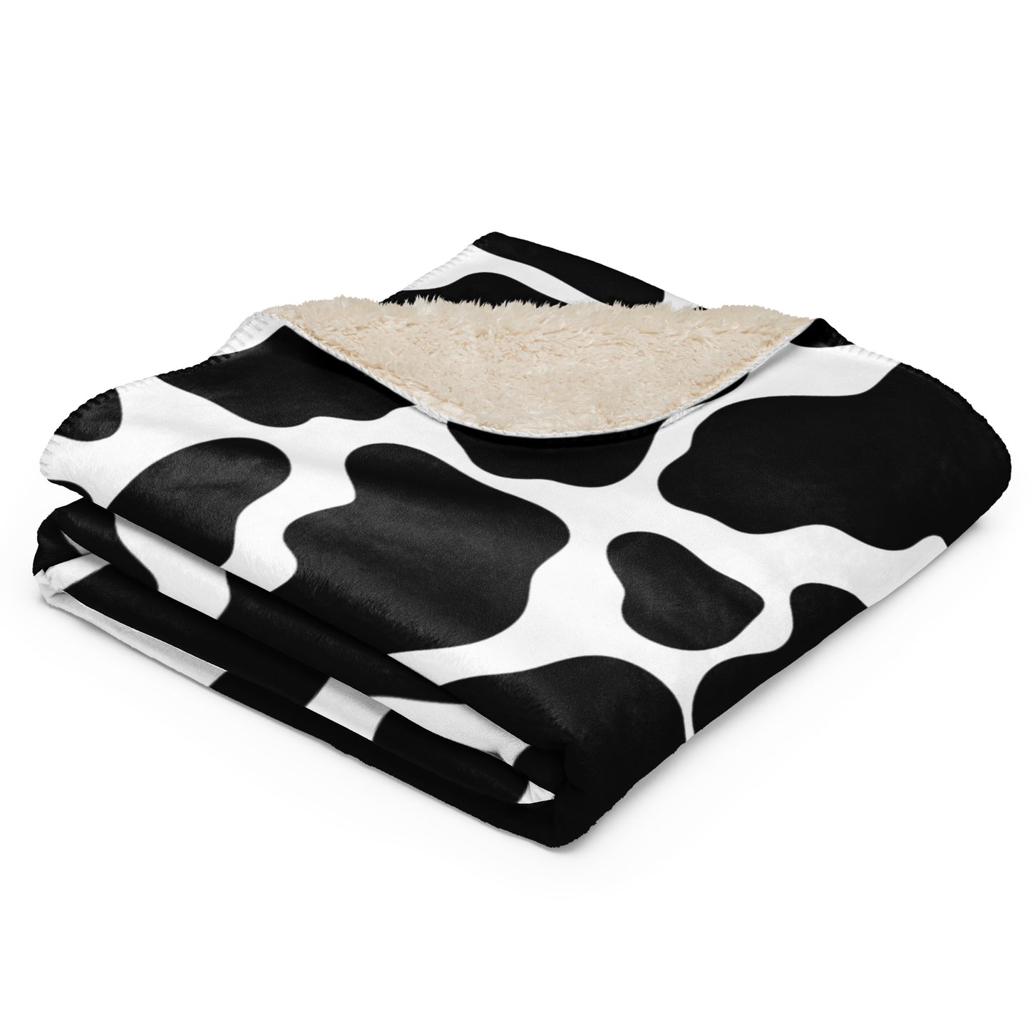 Cow Print Sherpa Blanket