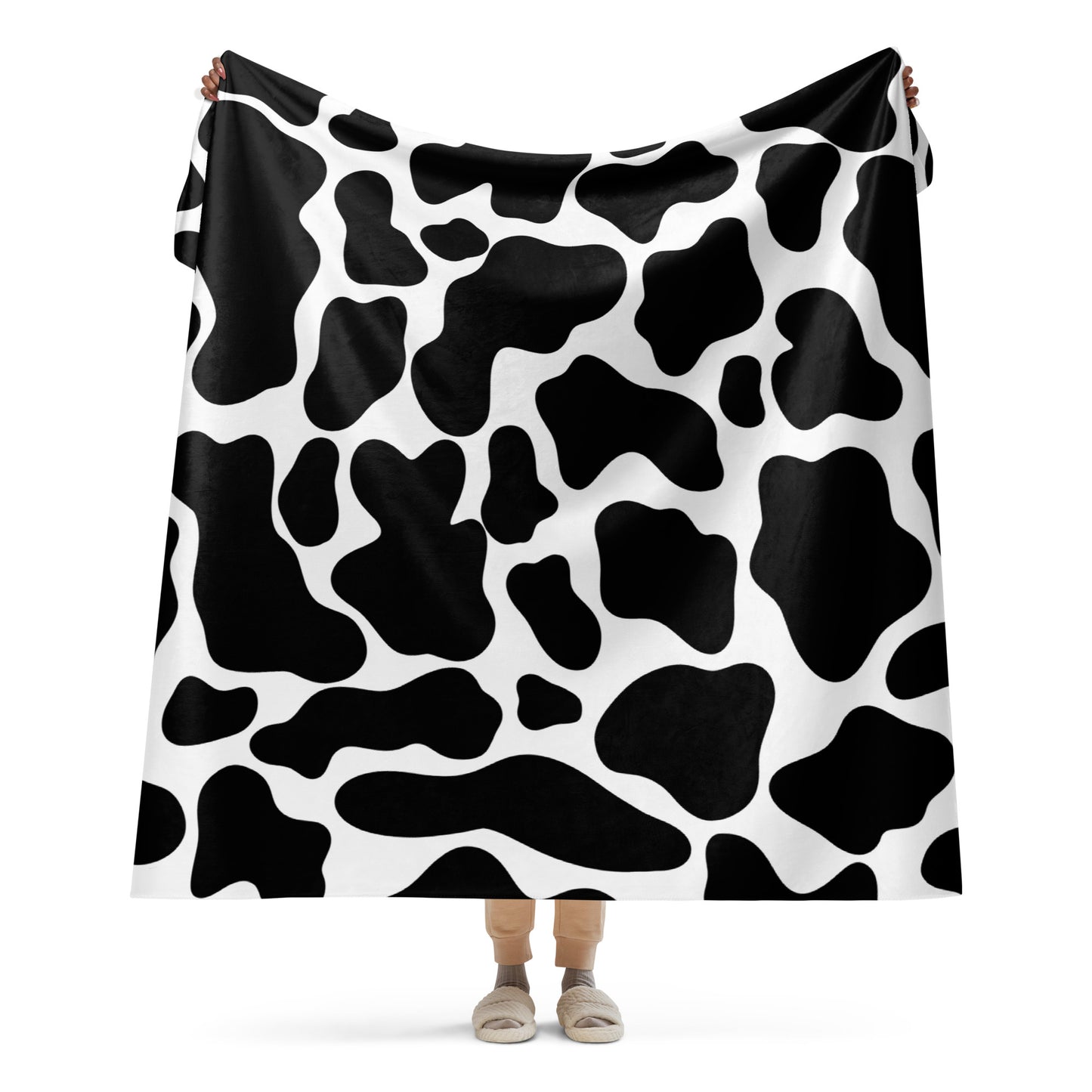 Cow Print Sherpa Blanket